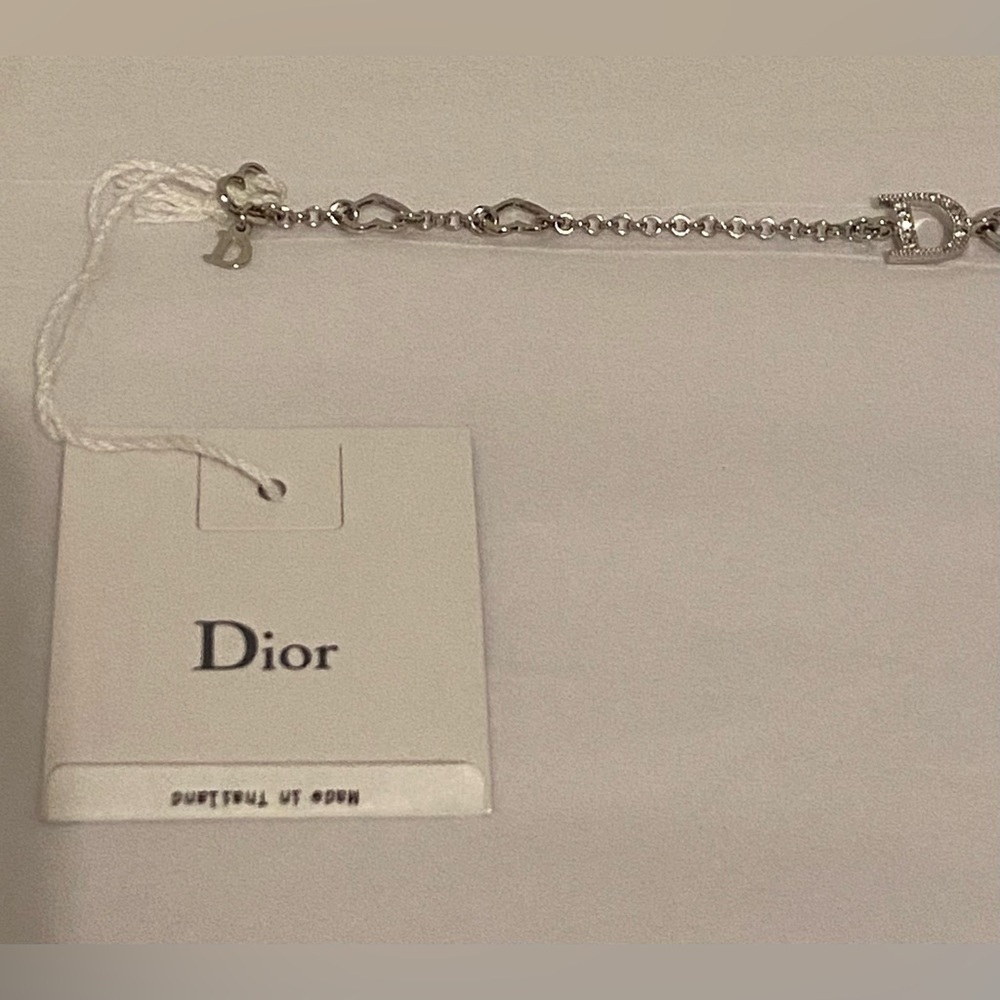 Dior Silver Lovely Rhinestone Heart Link Bracelet New With Tag 100% Authentic - Picture 7 of 12